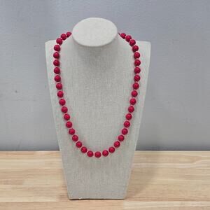 Retro Red Gold Bead Necklace Patriotic USA Americana 4th of July Fourth